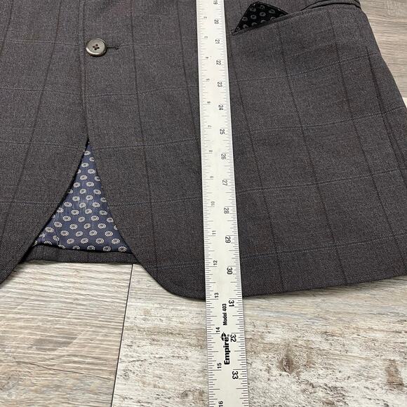 Vintage Daks Johnston & Murphy Brown Mens XL Wool 2 Button Sports Blazer Jacket - Picture 10 of 14